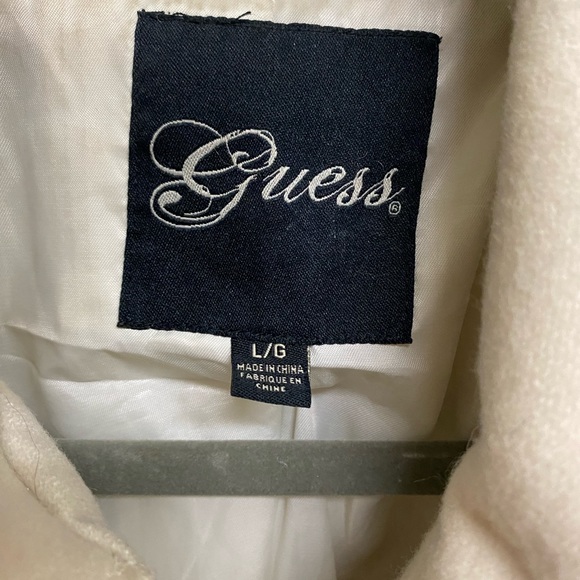 Guess Winter White Wool Toggle Coat L - Picture 6 of 15